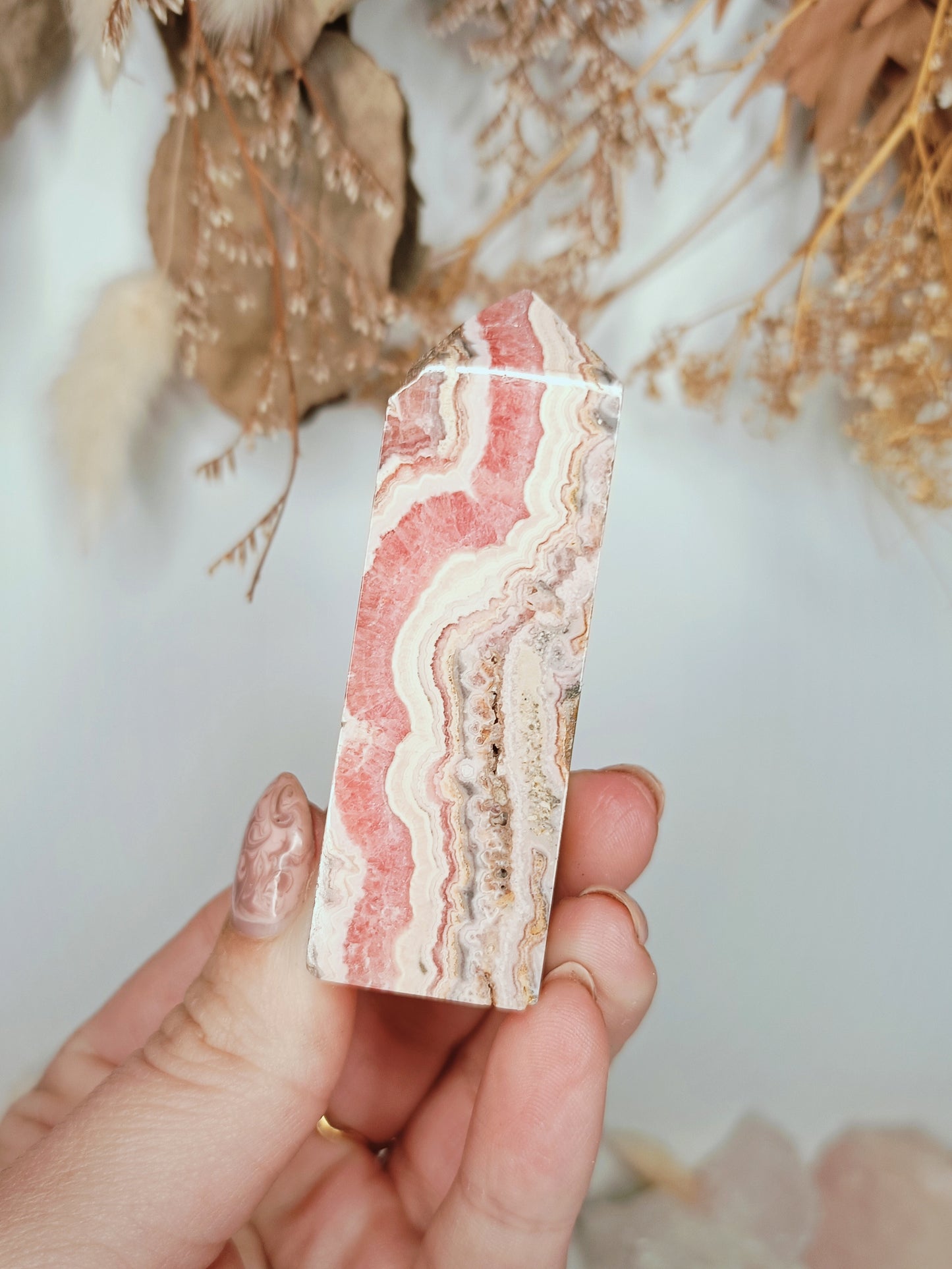 Banded Rhodochrosite Point