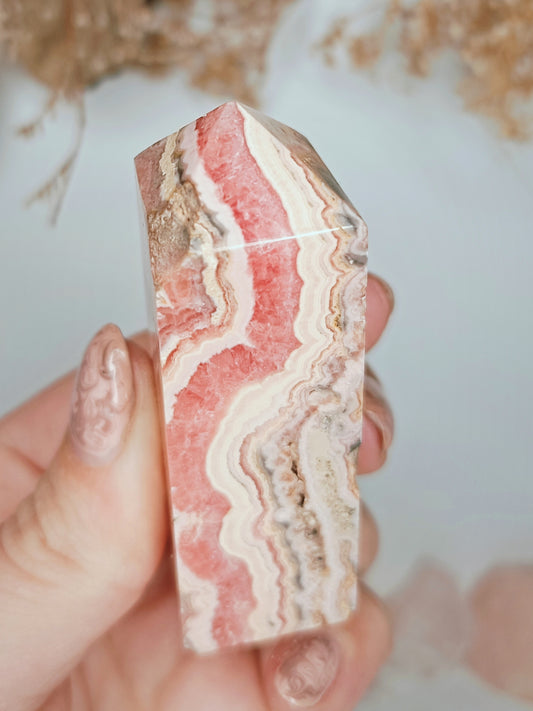 Banded Rhodochrosite Point