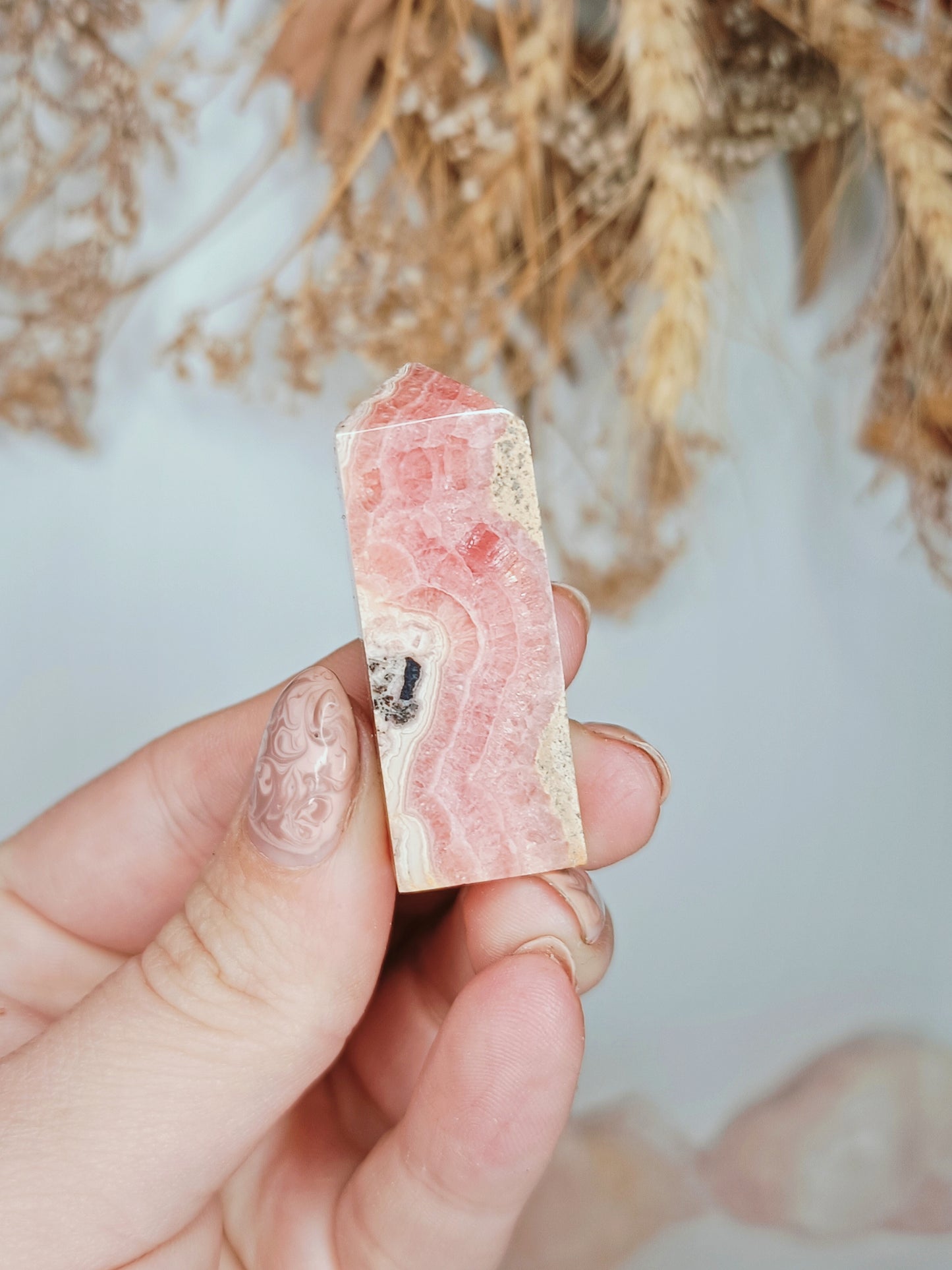 Banded Rhodochrosite Point