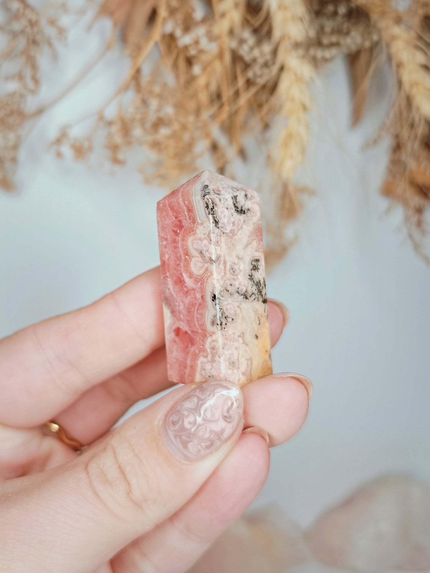 Banded Rhodochrosite Point