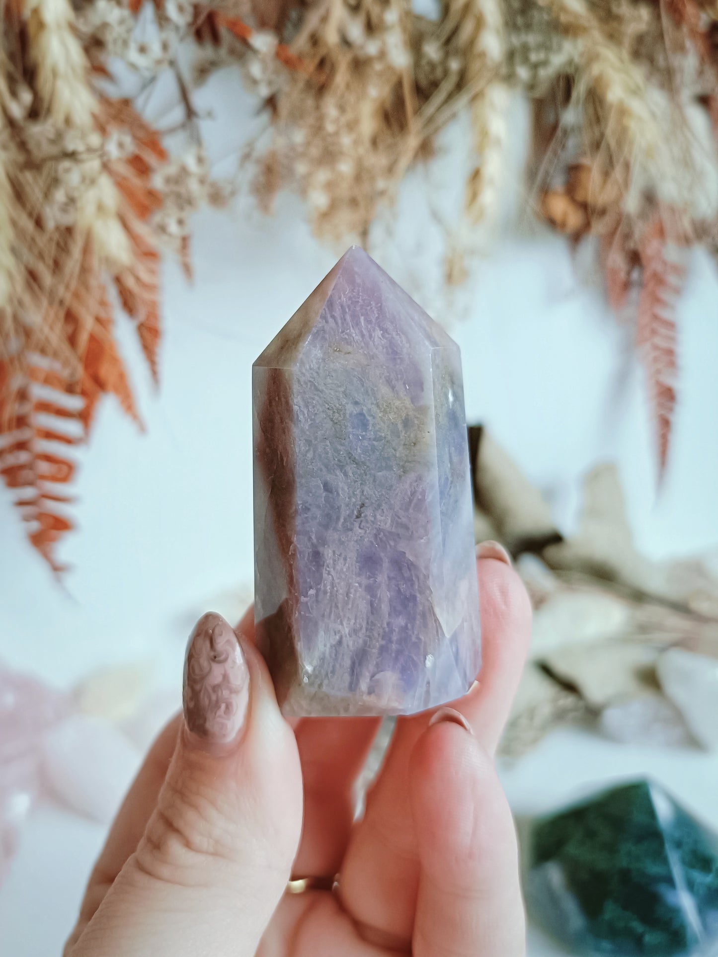 Lavender/Purple Rose Quartz Point