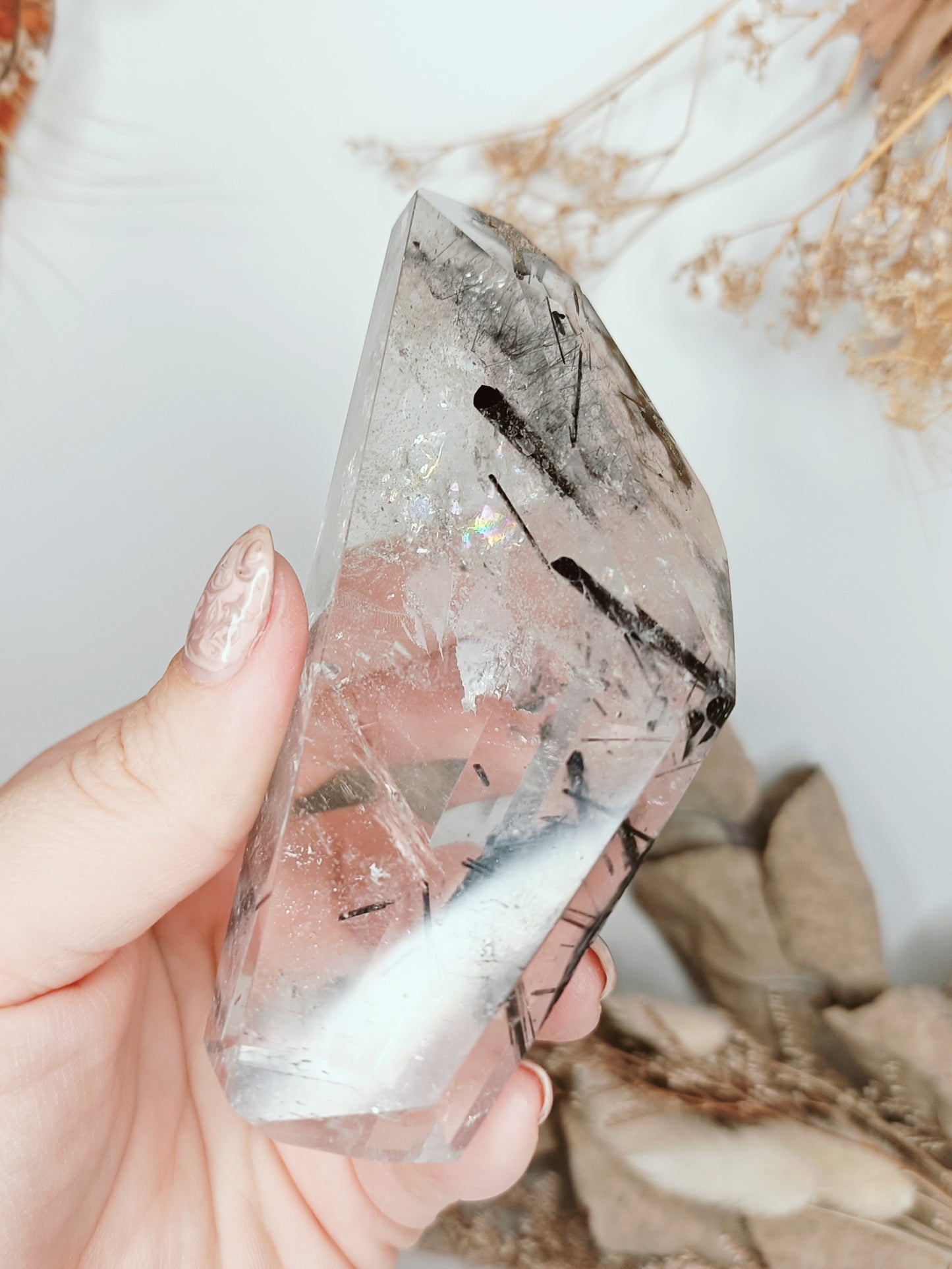 Black Tourmaline in Quartz Freeform