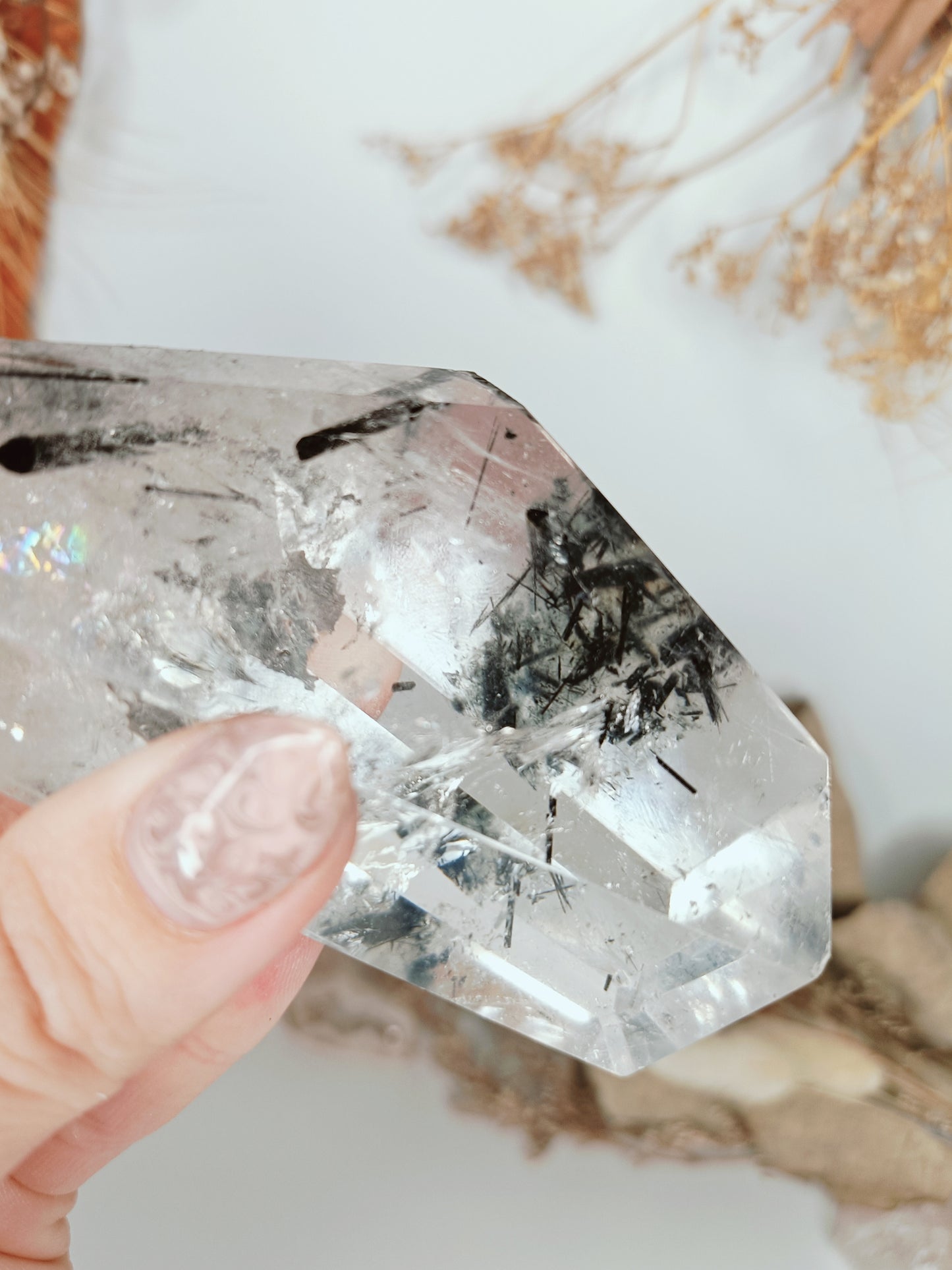 Black Tourmaline in Quartz Freeform