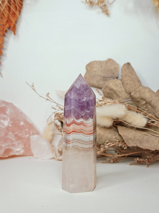 Amethyst & Banded Agate Point