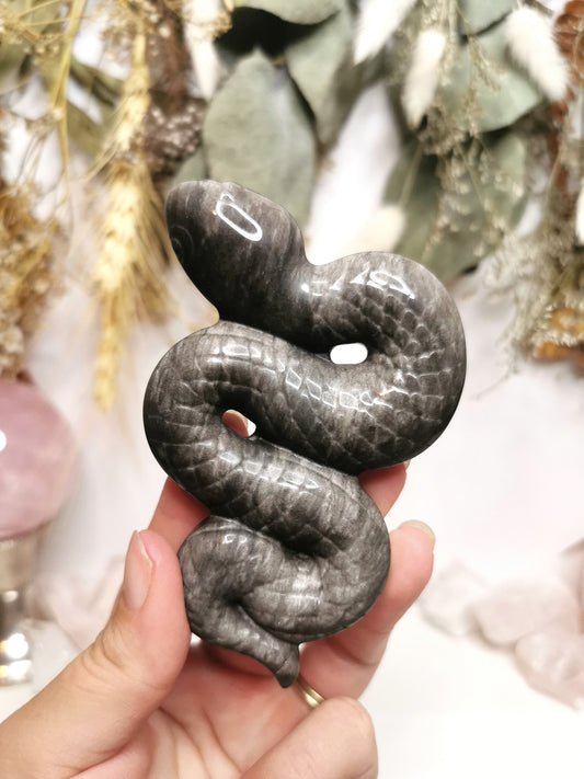 Silver Sheen Obsidian Snake